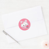 Sticker Rond Monogramme de choucke de lapin mignon (Enveloppe)