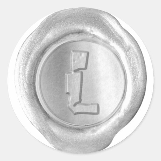 Sticker Rond Monogramme de cire - Argent - Boulder L - (Devant)