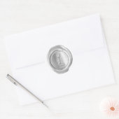 Sticker Rond Monogramme de cire - Argent - Boulder L - (Enveloppe)