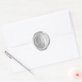 Sticker Rond Monogramme de cire - Argent - Boulder O - (Enveloppe)