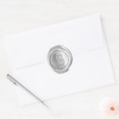 Sticker Rond Monogramme de cire - Argent - Serif S - (Enveloppe)
