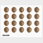 Sticker Rond Monogramme de cire - Cuivre - Script @ - (Feuille)