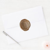 Sticker Rond Monogramme de cire - Cuivre - Script X - (Enveloppe)