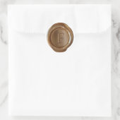 Sticker Rond Monogramme de cire - Cuivre - Serif F - (Sac)