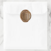 Sticker Rond Monogramme de cire - Cuivre - Serif T - (Sac)