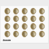 Sticker Rond Monogramme de cire - Or - Script D - (Feuille)