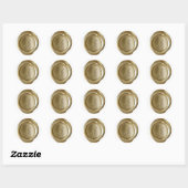 Sticker Rond Monogramme de cire - Or - Script I - (Feuille)