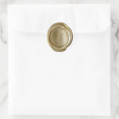 Sticker Rond Monogramme de cire - Or - Script I - (Sac)