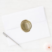 Sticker Rond Monogramme de cire - Or - Script I - (Enveloppe)