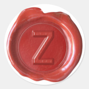 Sticker Rond Monogramme de cire - Rouge - Bold Z-