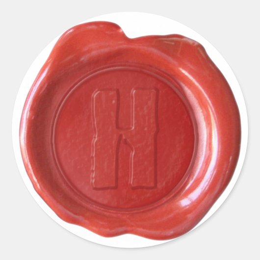 Sticker Rond Monogramme de cire - Rouge - Boulder H - (Devant)