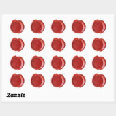 Sticker Rond Monogramme de cire - Rouge - Script G - (Feuille)