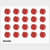 Sticker Rond Monogramme de cire - Rouge - Serif J - (Feuille)