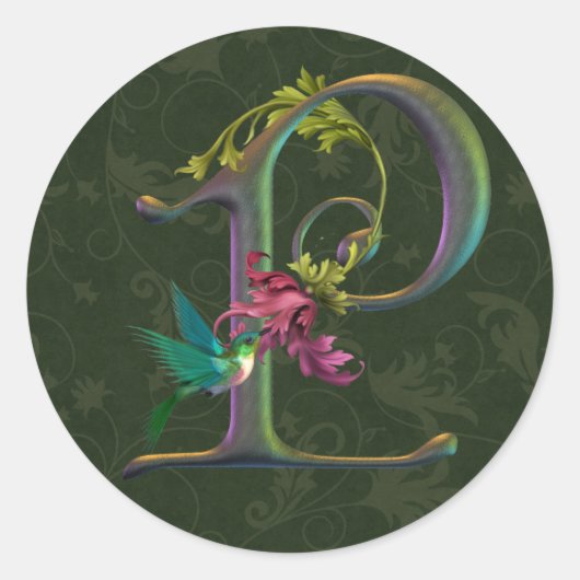 Sticker Rond Monogramme de colibri P (Devant)