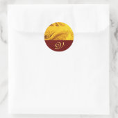 Sticker Rond MONOGRAMME DE CORNUCOPIE, jaune or clair rouge (Sac)