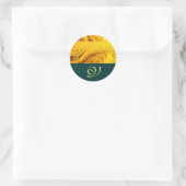 Sticker Rond MONOGRAMME DE CORNUCOPIE, vert jaune or clair (Sac)