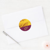 Sticker Rond MONOGRAMME DE CORNUCOPIE, violet jaune or clair (Enveloppe)