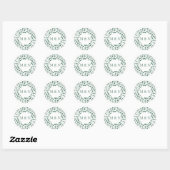 Sticker Rond Monogramme de couronne d'aquarelle Feuille verte (Feuille)