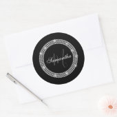 Sticker Rond Monogramme de diamants (Enveloppe)