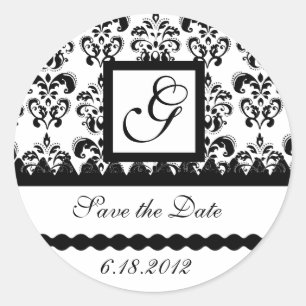 STICKER ROND MONOGRAMME DE DOMMASQUES NOIR ET BLANC