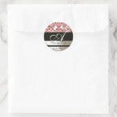 STICKER ROND MONOGRAMME DE DOMMASSE DE LA SOIE ROUGE ET BLANCHE (Sac)