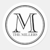 Sticker Rond Monogramme de famille d'Arrière - plans modifiable (Devant)