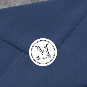 Sticker Rond Monogramme de famille d'Arrière - plans modifiable