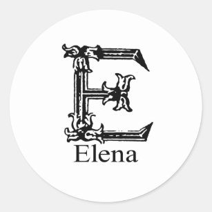 Sticker Rond Monogramme de fantaisie : Elena