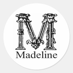 Sticker Rond Monogramme de fantaisie : Madeline