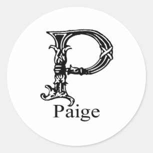 Sticker Rond Monogramme de fantaisie : Paige