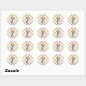 Sticker Rond Monogramme de ferme rustique (Feuille)
