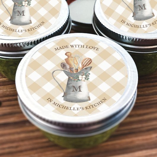 Sticker Rond Monogramme de ferme rustique