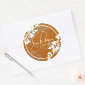 Sticker Rond Monogramme de feuille rustique (Enveloppe)