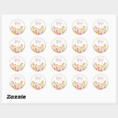Sticker Rond Monogramme de fleur sauvage (Feuille)