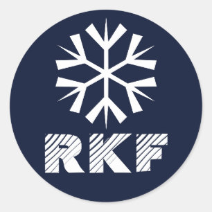 Sticker Rond Monogramme de flocon de neige Sitckers de Noël
