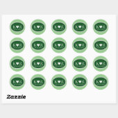 Sticker Rond monogramme de forme verte ovale pour un mariage él (Feuille)