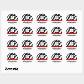 Sticker Rond MONOGRAMME DE FOURRURE ZEBRA BLANC ROUGE, Enregist (Feuille)