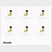 Sticker Rond Monogramme de grade classique simple - Chaîne de g (Feuille)