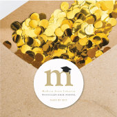 Sticker Rond Monogramme de grade classique simple - Chaîne de g