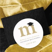 Sticker Rond Monogramme de grade classique simple - Chaîne de g