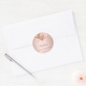 Sticker Rond Monogramme de la parties scintillant d'or rose Qui (Enveloppe)