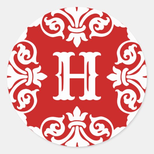 Sticker Rond monogramme de la saison des fêtes (Devant)