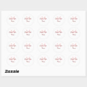 Sticker Rond Monogramme de la tribu de la mariée simple mini-ro (Feuille)