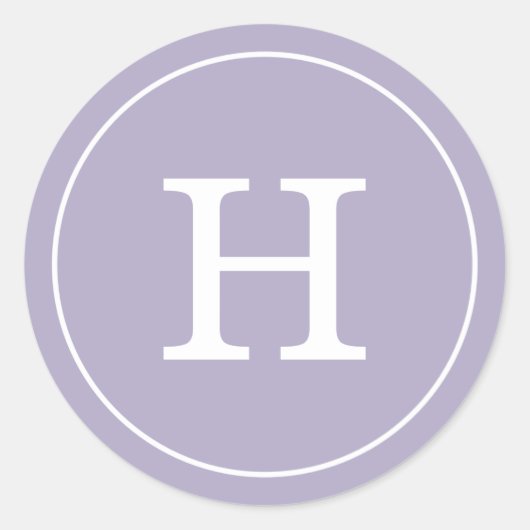 Sticker Rond Monogramme de lavande (Devant)