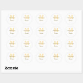 Sticker Rond Monogramme de l'équipe de la mariée simple shower (Feuille)