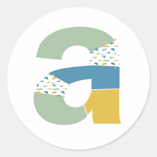 Sticker Rond Monogramme de lettre abstraite moderne A personnal (Devant)