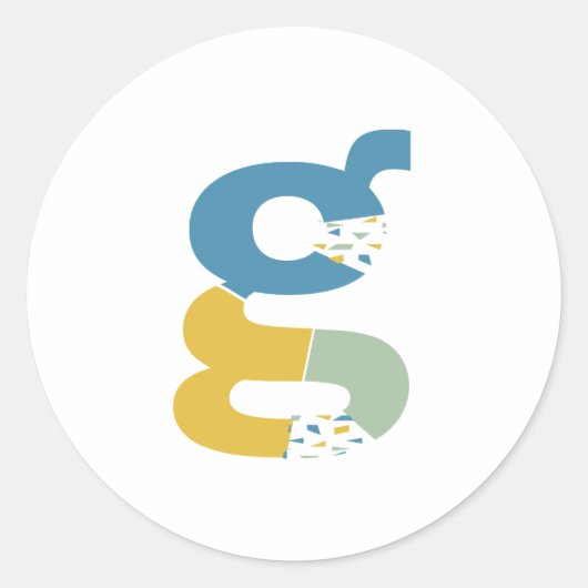 Sticker Rond Monogramme de lettre abstraite moderne G personnal (Devant)