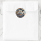 Sticker Rond Monogramme de lettre C bleu royal (Sac)