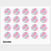Sticker Rond monogramme de lettre initiale simple ajoutez votre (Feuille)