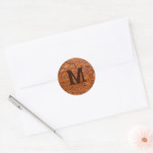 Sticker Rond monogramme de mariage campagnard occidental rustiq (Enveloppe)